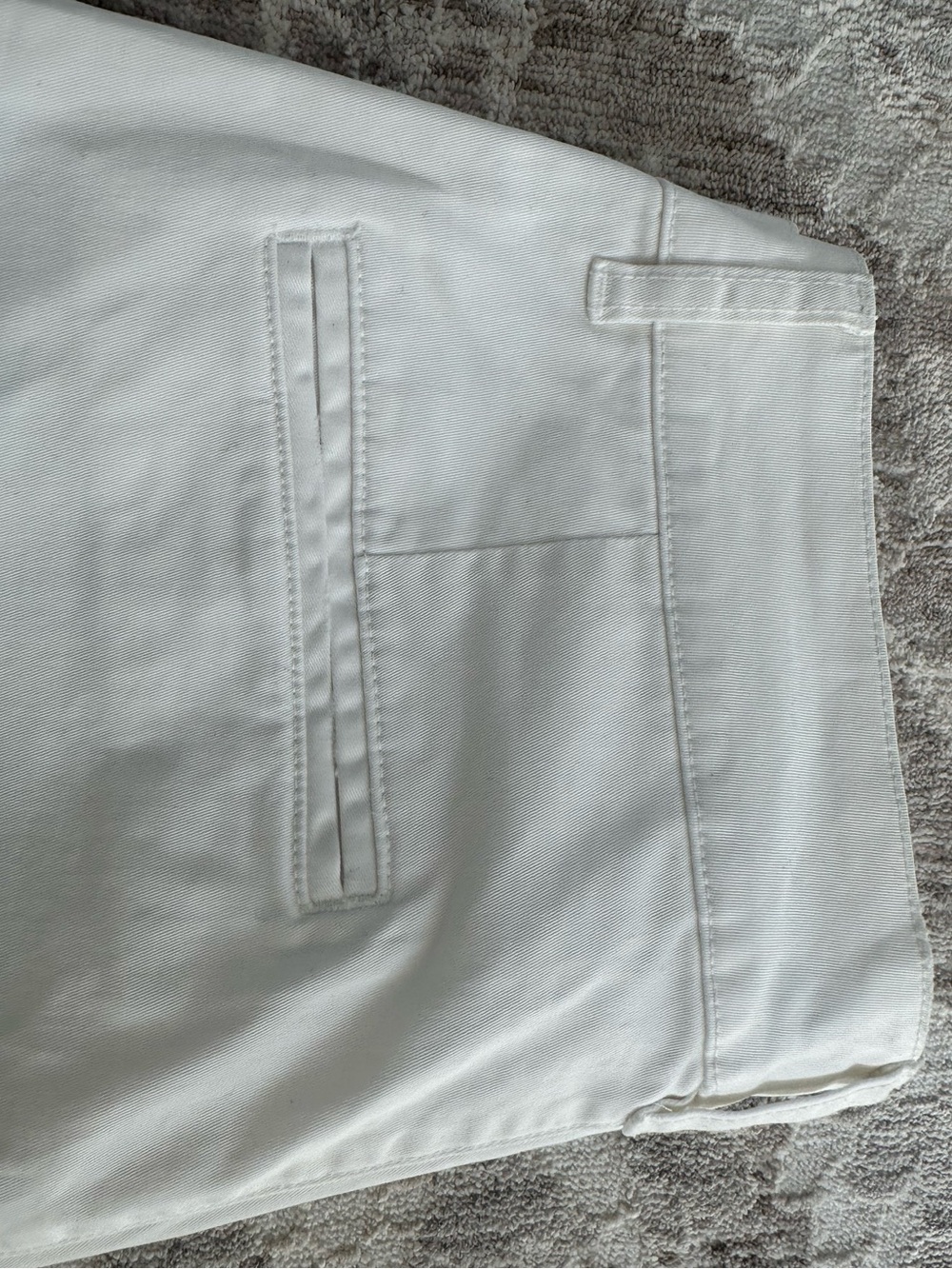 Tuckernuck NWOT White Chino Crop Wide Leg Cotton Scalloped Pocket Pants- Size 10 - Picture 9 of 9